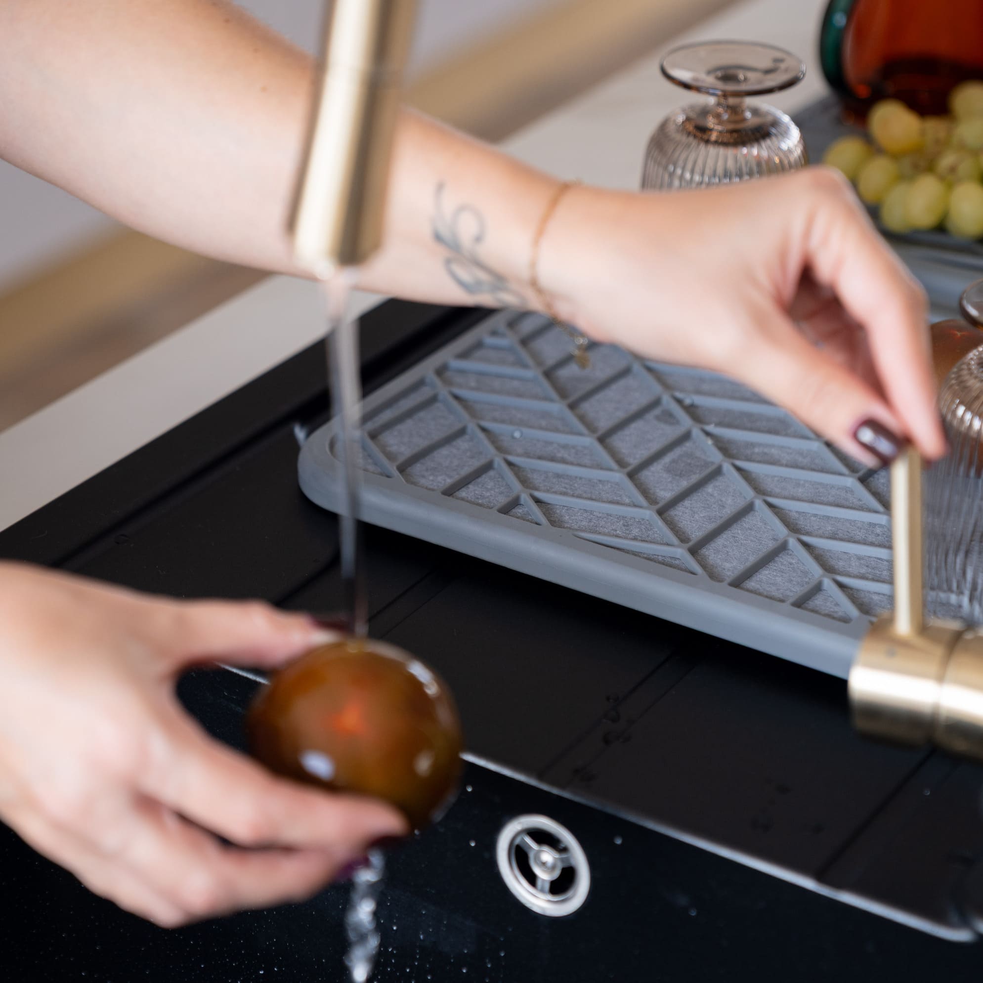 Double égouttoir en pierre de diatomite