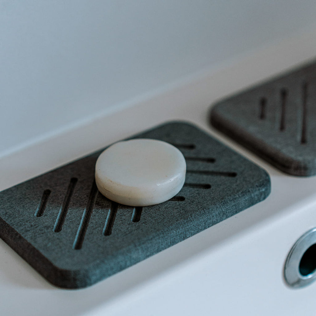 2 Plateaux En Pierre Diatomite Absorbante 22x8 Cm - Porte-Savon Salle De Bain Et Cuisine, Séchage Rapide Anti-Moisissure