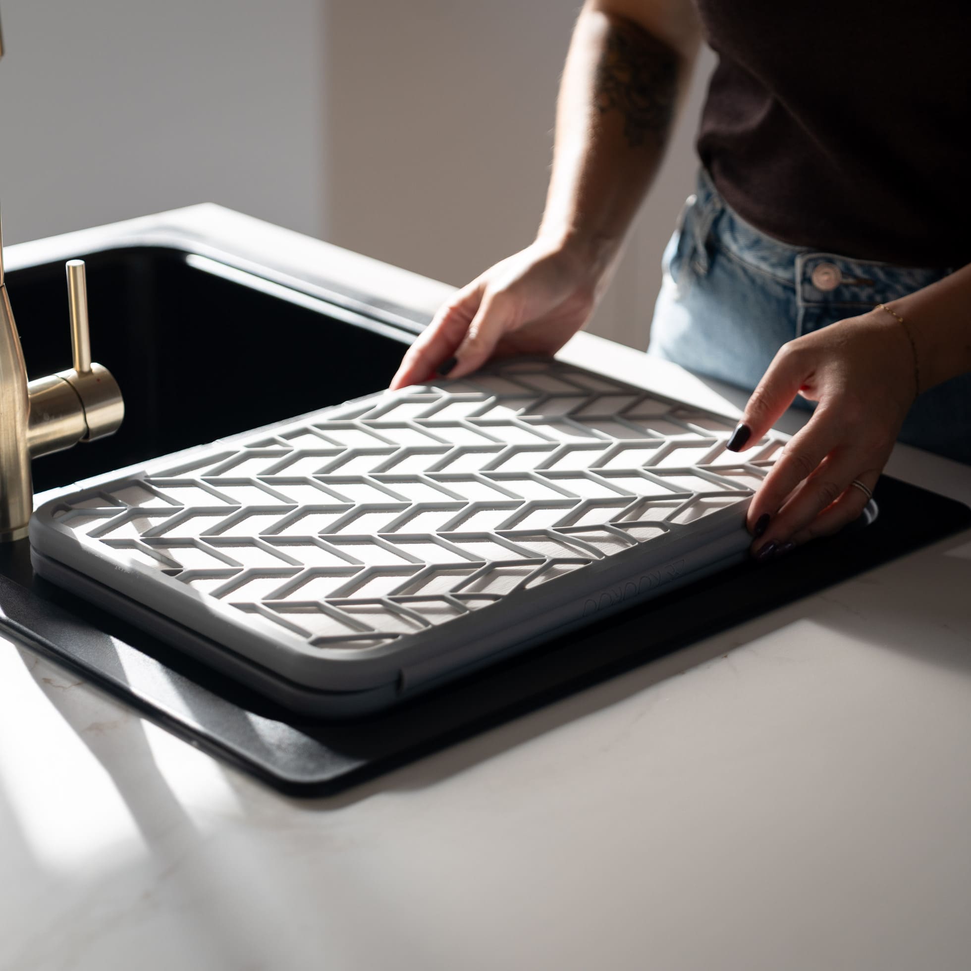 Double égouttoir en pierre de diatomite