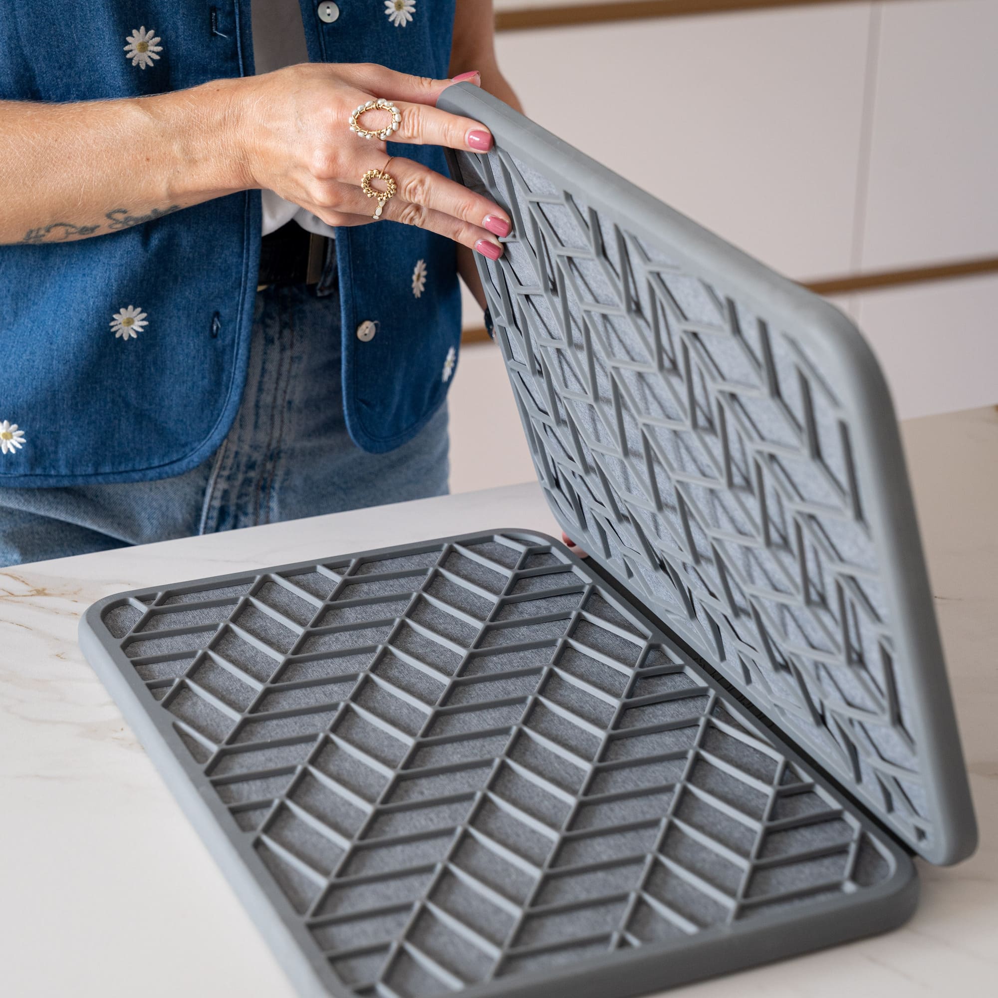 Double égouttoir en pierre de diatomite